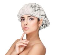 Double Layer Reversible Hair Wrap Satin Sleep Floral Herbs Botanical Engraving Cap Bonnet for Braid Curly Hair Satin Bonnet, Black, One size