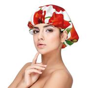 Double Layer Reversible Hair Wrap Satin Sleep Flower Cap Bonnet for Braid Curly Hair Satin Bonnet, Black, One size