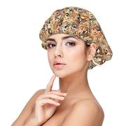 Double Layer Reversible Hair Wrap Satin Sleep Labrador Retriever Dogs Cap Bonnet for Braid Curly Hair Satin Bonnet, Black, One size