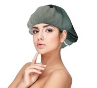 Double Layer Reversible Hair Wrap Satin Sleep Retro Bicycle Pattern Cap Bonnet for Braid Curly Hair Satin Bonnet, Black, One size