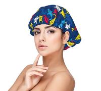 Double Layer Reversible Hair Wrap Satin Sleep Shark Cap Bonnet for Braid Curly Hair Satin Bonnet, Black, One size