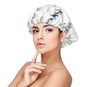 Double Layer Reversible Hair Wrap Satin Sleep White Natural Greenery Twig Cap Bonnet for Braid Curly Hair Satin Bonnet, Black, One Size