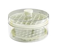 Double Layer Round ice Cube Tray, Stackable Round Ice Box Large Capacity Food Grade Odourless Ice Making Mold for Drinks Coffee Cocktail (White)