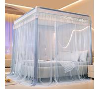 Double Layer Ruffle Bed Canopy Mosquito Net - Princess Style Drape Netting for Indoor/Outdoor Use Perfect for Bedrooms Travel & Camping with Ventilation Effect