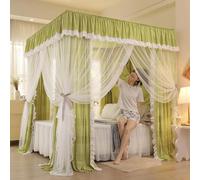 Double Layer Ruffle Canopy Bed Curtain Elegant Drape Netting with 4 Corners Perfect for Indoor/Outdoor Room Decoration Stylish and Practical for Princess Themed Beds