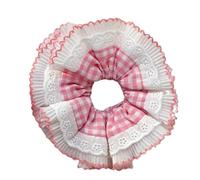 Double Layer Ruffle Elastic Hair Ties Soft Comfortable Fabric Scrunchies Fashion Accessories For Women And Girls