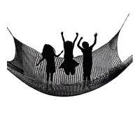 Double-Layer Safety Net for Kids Climbing Game Protection Backyard Play Area Suspension Bridge Fence Netting 6.5x9.8FT (2x3M) Black Color