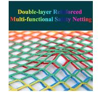 Double-Layer Safety Net for Kids Climbing Play Area Protection Backyard Playground Fence Multicolor 14.8x14.8FT (4.5x4.5M)& Strong Climbing Safety Net
