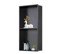 Double Layer Shower 11.02" x 27.55" x 4.92" Modern Recessed Shower Shelf Built In Bathroom Sto Rack Tile Ready Black Shower nizer