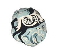 Double Layer Shower Cap Reusable Waterproof Shower Cap Geometric Art Horse Shower Caps for Women Uk