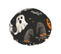 Double Layer Shower Cap Reusable Waterproof Shower Cap Halloween Wizard Hat Ghost Shower Caps for Women Uk
