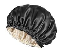 DOUBLE LAYER SILK NIGHT CAP: A silk sleep cap specially designed for women with natural curls, featuring an adjustable size for comfortable night wear.