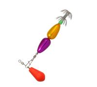 Double Layer Squid Hook Colorful Beads Swivel Squid Jig Hook Umbrella Hook Katsuri Squid Sleeve Fishing Hook Permanent