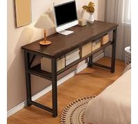 Double-Layer Study Desk,Office Table,Space-Saving Easy Assembly,for Bedrooms,Studies,Dining Rooms,Entryway Walnut