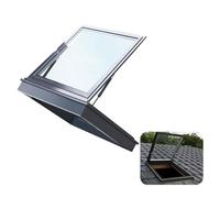 Double-Layer Tempered s Skylight Window for Home, Aluminum F Mount Roof Window for Attic & Basement, Sloped or Flat Roof, Sunlight Access (60x40cm)