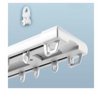 Double Layer Thickened Curtain Track System Silent Rods for Room Dividers, Adjustable Double Rail Easy Install Perfect for Home & Office