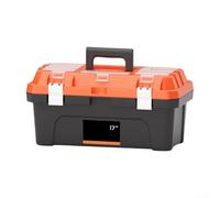 Double Layer Toolbox with Multiple Storage Bins and Strong Reinforced Frame for Organized Tool and Accessory Management (13 inch)