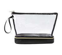 Double Layer Transparent Cosmetic Bag | Travel Clear Toiletry Bag | Waterproof Makeup Storage Bag | Portable Travel Cosmetic Organizer for Women Girls