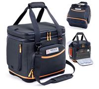 Double-Layer Travel Carrying Case for Jackery Explorer 1000 v2 - Hard Molded Bottom, Side Ventilation & Front Pockets, Portable Power Station Storage Bag for Jackery Accessories & Solar Generator