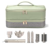 Double-Layer Travel Carrying Case for Shark Flexstyle/FlexFusion Airwrap Brush Hair Dryer , Waterproof PU Leather Hair Tool Organizer for Shark Flexstyle /Dyson Airwrap Styler Travel Accessories