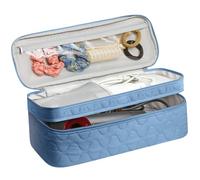 Double Layer Travel Carrying Case, Hair Dryer Travel Bag, Compatible with Revlon One-Step Hair Dryer and Volumizer Hot Air Brush, Organiser Storage Bag for Dyson Shark Flexstyle Hair Styler (Blue)