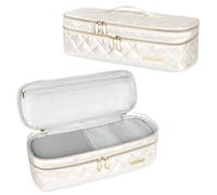 Double-Layer Travel Case for Dyson Airwrap & Shark FlexStyle, Shockproof Hair Tool Storage Organizer Bag for Revlon One-Step, Protects Expensive Stylers in Luggage & Gym, Cream