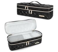 Double-Layer Travel Case for Dyson Airwrap & Shark FlexStyle, Shockproof Hair Tool Storage Organizer Bag for Revlon One-Step, Protects Expensive Stylers in Luggage & Gym, Black