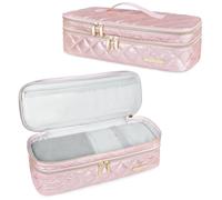 Double-Layer Travel Case for Dyson Airwrap & Shark FlexStyle, Shockproof Hair Tool Storage Organizer Bag for Revlon One-Step, Protects Expensive Stylers in Luggage & Gym, Pink