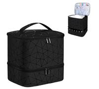 Double Layer Travel Nail Organiser, Makeup Bag Vanity Carrying Case for 30 Bottles
