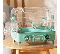 Double Layer Tunnel Hamster Cage Dwarf Hamster Cage Specially Designed for Hamsters and Gold Bears Transparent Tunnel Cage (Green)