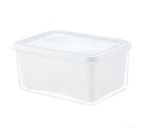 Double Layer Vegetable Washing Basket With Dustproof Storage Lid, Suitable For Household Use To Clean And Store Fruits And Vegetables(White3)