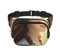 Double Layer Waist Bag for Men & Women,Adjustable Waterproof Running Belt,Multi-Functional Fanny Pack with Sunlit Symphony Print for Travel,Hiking,Fitness