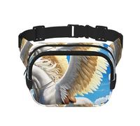 Double Layer Waist Bag for Men & Women,Adjustable Waterproof Running Belt,Multi-Functional Fanny Pack with Pegasus Print for Travel,Hiking,Fitness