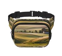 Double Layer Waist Bag for Men & Women,Adjustable Waterproof Running Belt,Multi-Functional Fanny Pack with Whispering Fields Print for Travel,Hiking,Fitness