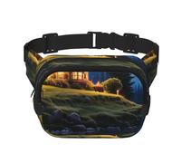Double Layer Waist Bag for Men & Women,Adjustable Waterproof Running Belt,Multi-Functional Fanny Pack with Enchanted Evening Print for Travel,Hiking,Fitness
