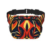 Double Layer Waist Bag for Men & Women,Adjustable Waterproof Running Belt,Multi-Functional Fanny Pack with fire Dancer Print for Travel,Hiking,Fitness