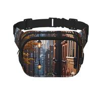 Double Layer Waist Bag for Men & Women,Adjustable Waterproof Running Belt,Multi-Functional Fanny Pack with Urban Whispers Print for Travel,Hiking,Fitness