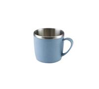 Double Layer Water Cup,450ml Stainless Steel Tea Mug,Plastic Handle Coffee Milk Mug,Insulated Water Jars for Office Kitchen(Blue)