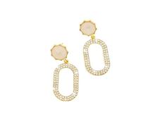 Double Layered Long Oval Pendant Earrings, Wavy Edge Patch Earrings, Fashionable and Elegant Accessories, Suitable for Women Who Commute and Date on a Daily Basis