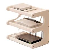 Double Layered WiFi Storage Box, Router Sockets, Wires, Desktop Storage Rack, Compact Size, Not Blocking Signal(White,3 layers of 30 cm)