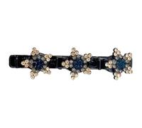 Double Layers Acrylic Hair Clip Sparkling Rhinestone Hair Bullet For Hairstyle