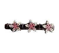 Double Layers Acrylic Hair Clip Sparkling Rhinestone Hair Bullet For Hairstyle