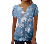 Double Layers Crew Neck Tunic Tops for Women Vests Ladies Summer Top V Neck Lace Sleeveless Loose Tank Casual Print Short Sleeve Blouse and Shirts Loose Fit Womens T-Shirts Deals