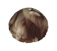 Double Layers Shower Cap For Women, Reusable Elastic Bathing Bath Cap African Lion And Lioness Hair Caps Waterproof Ladies Spa Salon Shower Hat Hair Caps