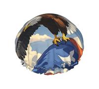 Double Layers Shower Cap For Women, Reusable Elastic Bathing Bath Cap Aircraft Plane At Sunset Hair Caps Waterproof Ladies Spa Salon Shower Hat Hair Caps