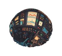 Double Layers Shower Cap For Women, Reusable Elastic Bathing Bath Cap Airplane Hair Caps Waterproof Ladies Spa Salon Shower Hat Hair Caps