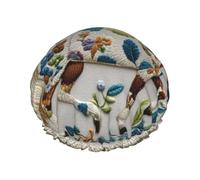 Double Layers Shower Cap For Women, Reusable Elastic Bathing Bath Cap Animals Embroidery Horses Hair Caps Waterproof Ladies Spa Salon Shower Hat Hair Caps