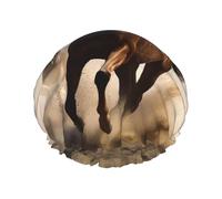Double Layers Shower Cap For Women, Reusable Elastic Bathing Bath Cap Animals Horse Running Hair Caps Waterproof Ladies Spa Salon Shower Hat Hair Caps