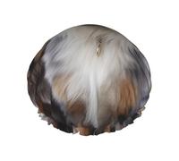 Double Layers Shower Cap For Women, Reusable Elastic Bathing Bath Cap Australian Shepherd Hair Caps Waterproof Ladies Spa Salon Shower Hat Hair Caps