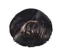 Double Layers Shower Cap For Women, Reusable Elastic Bathing Bath Cap Black Labrador Puppy Hair Caps Waterproof Ladies Spa Salon Shower Hat Hair Caps